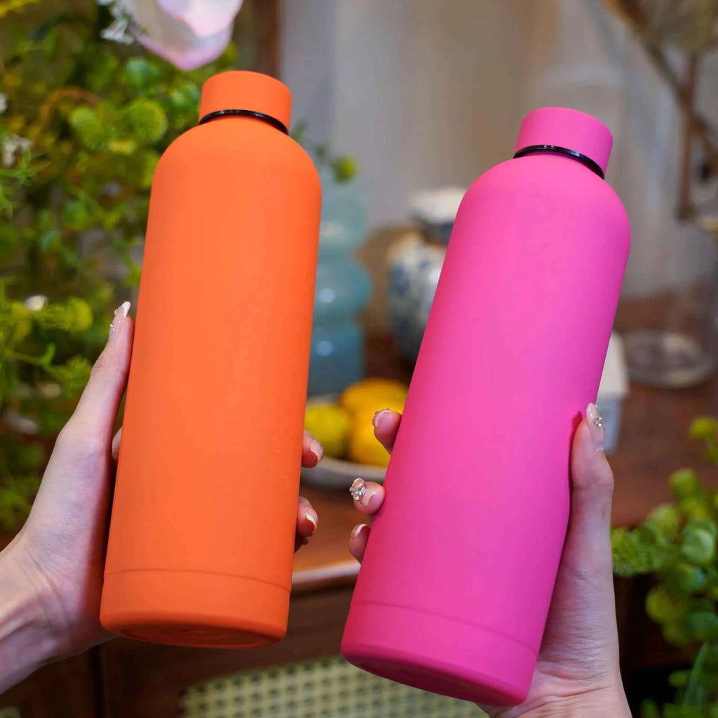 Matte Portable Stainless Steel 1000ml Water Bottle Outdoor Sports Travel Colorful Water Bottle