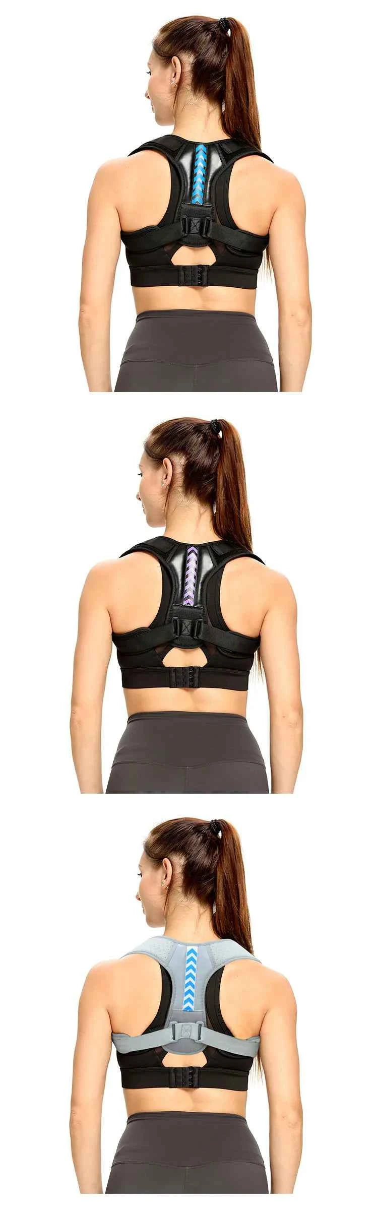Orthopedic Neoprene Fitness Safety Back Brace Posture Corrector Adjustable Elastic Front Clavicle Straps Comfortable Back