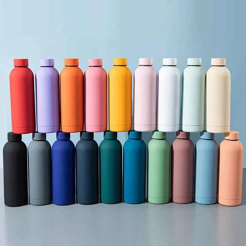 Matte Portable Stainless Steel 1000ml Water Bottle Outdoor Sports Travel Colorful Water Bottle