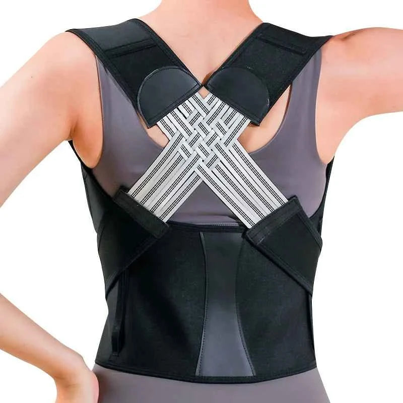 Professional Back Support Posture Corrector Belt with Adjustable Straps and Shoulder Band for Adolescents and Adults