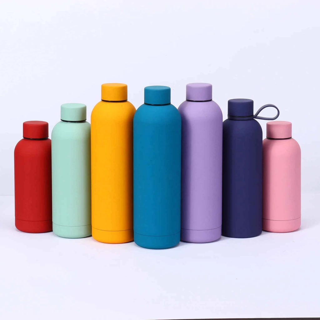 Matte Portable Stainless Steel 1000ml Water Bottle Outdoor Sports Travel Colorful Water Bottle