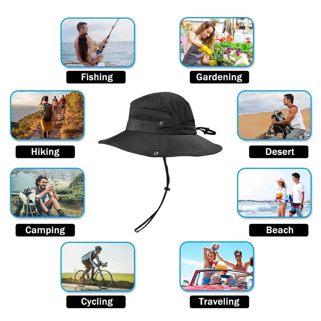 Super Wide Brim Sun Hat UPF50+ UV Protection Waterproof Nylon Bucket Hat Casual Sports Outdoor Travel Activities Fishing Hiking